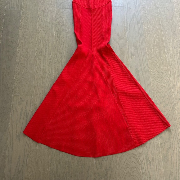 Retrofete Verona Bandage Knit Maxi Dress Red Halter Bodycon - Small - with tags - Picture 5 of 9